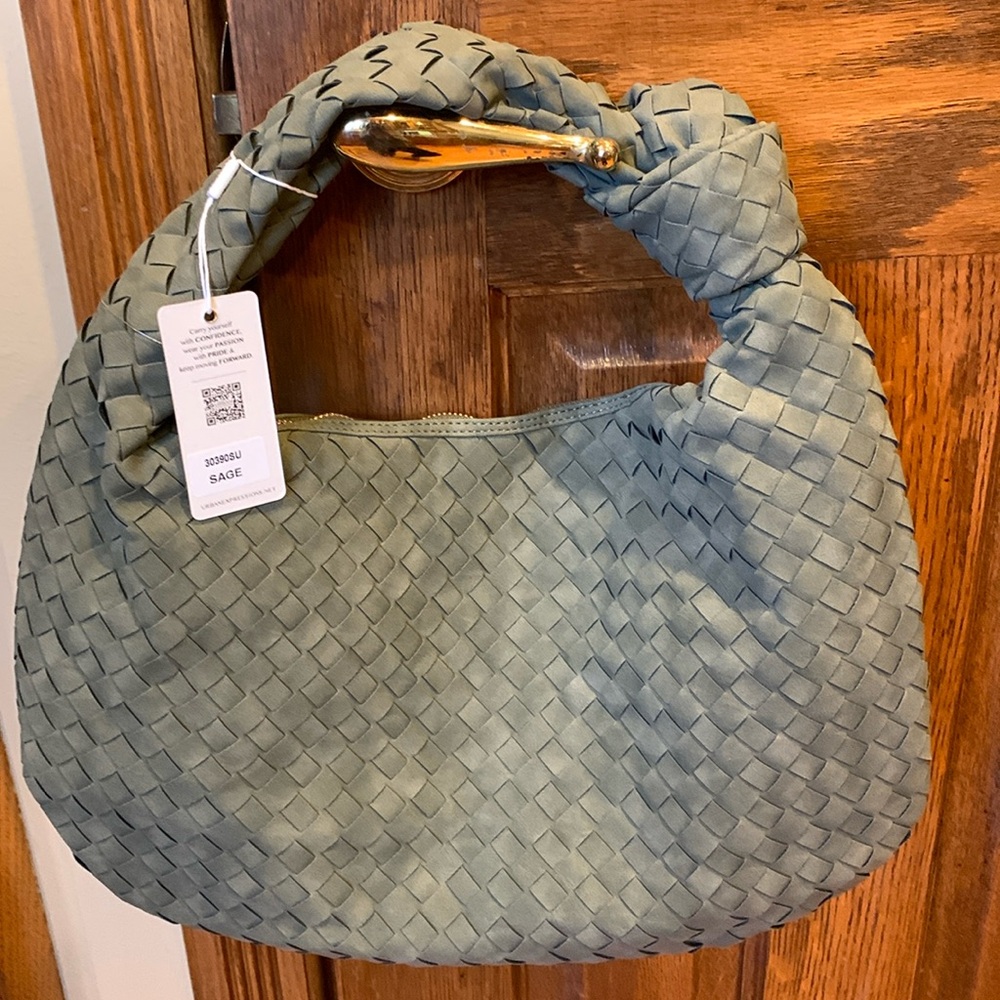 NWT Viral Urban Expressions Green Woven Knot Bag